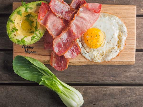 Bacon and eggs from Esposito Natural Foods