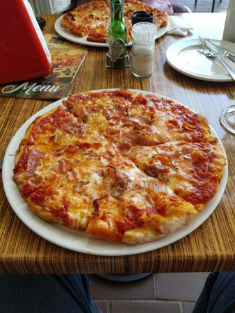 A pizza at Bicccs