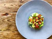 The Restaurant at Grande Provence - Karoo lamb rump, Jerusalem artichokes, baby marrow, semi dried tomatoes with rooibos jus