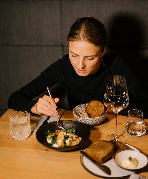 GIRL EATING ALONE
